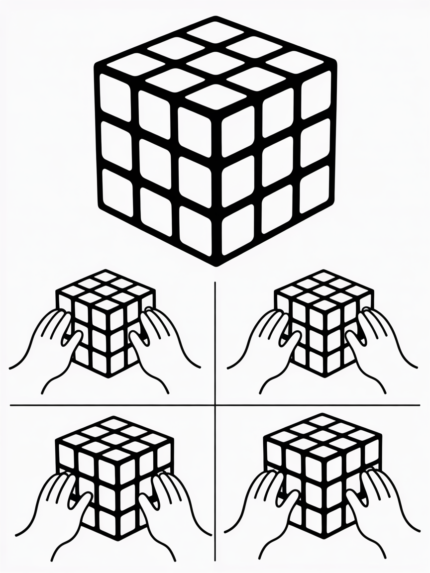 Como montar un cubo de rubik - Free Coloring Page