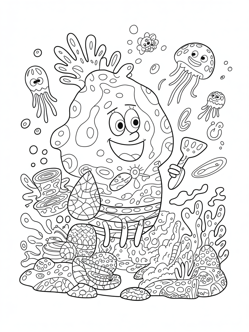 Bob esponja - Free Coloring Page