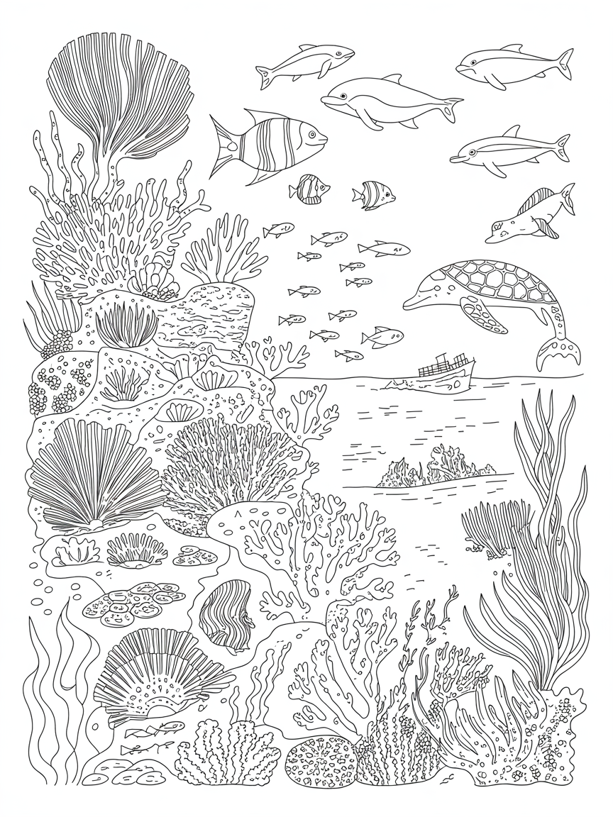 Ocean themed images - Free Coloring Page