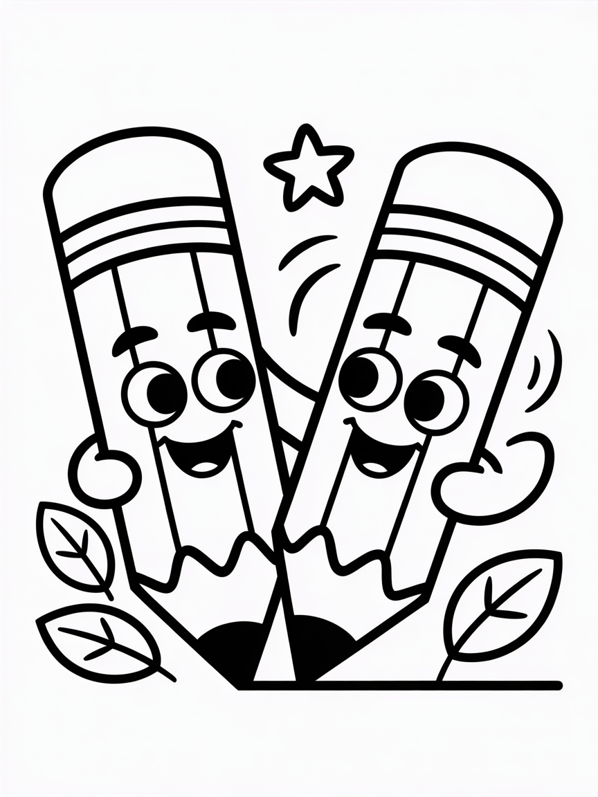 A pencil drawing a pencil - Free Coloring Page