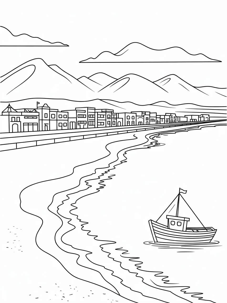 La Serena, Chile - Free Coloring Page