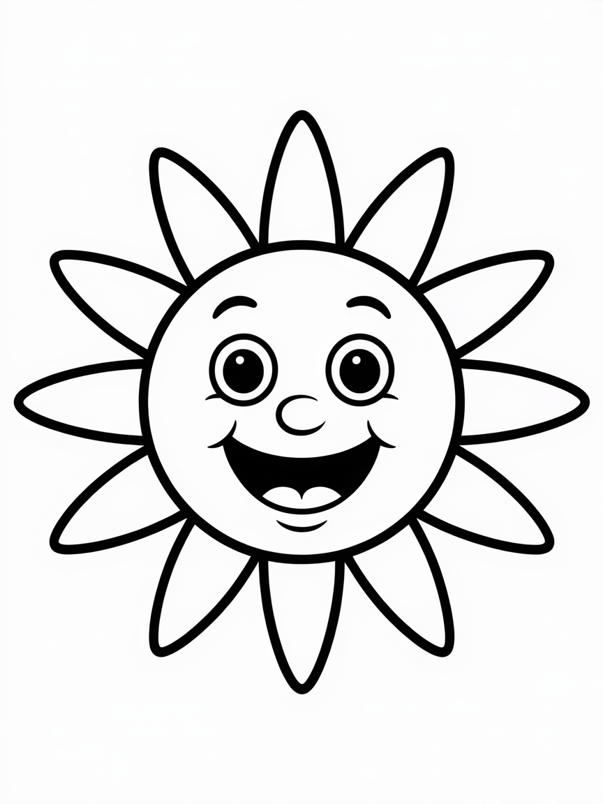 Sun - Free Coloring Page