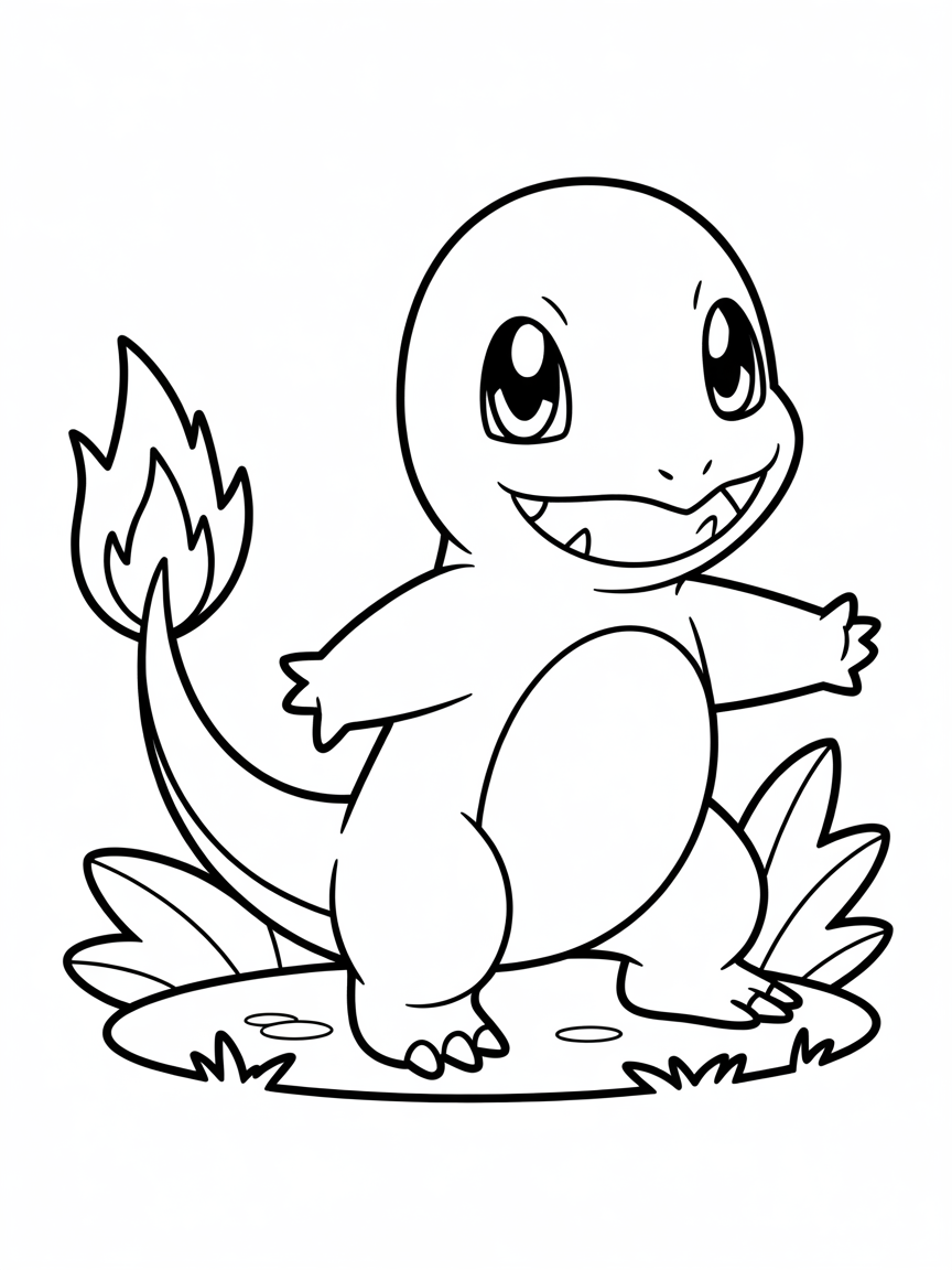 Charmander - Free Coloring Page