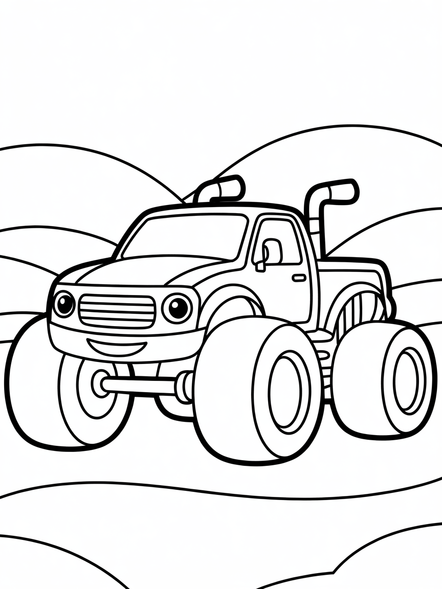 monster truck - Free Coloring Page
