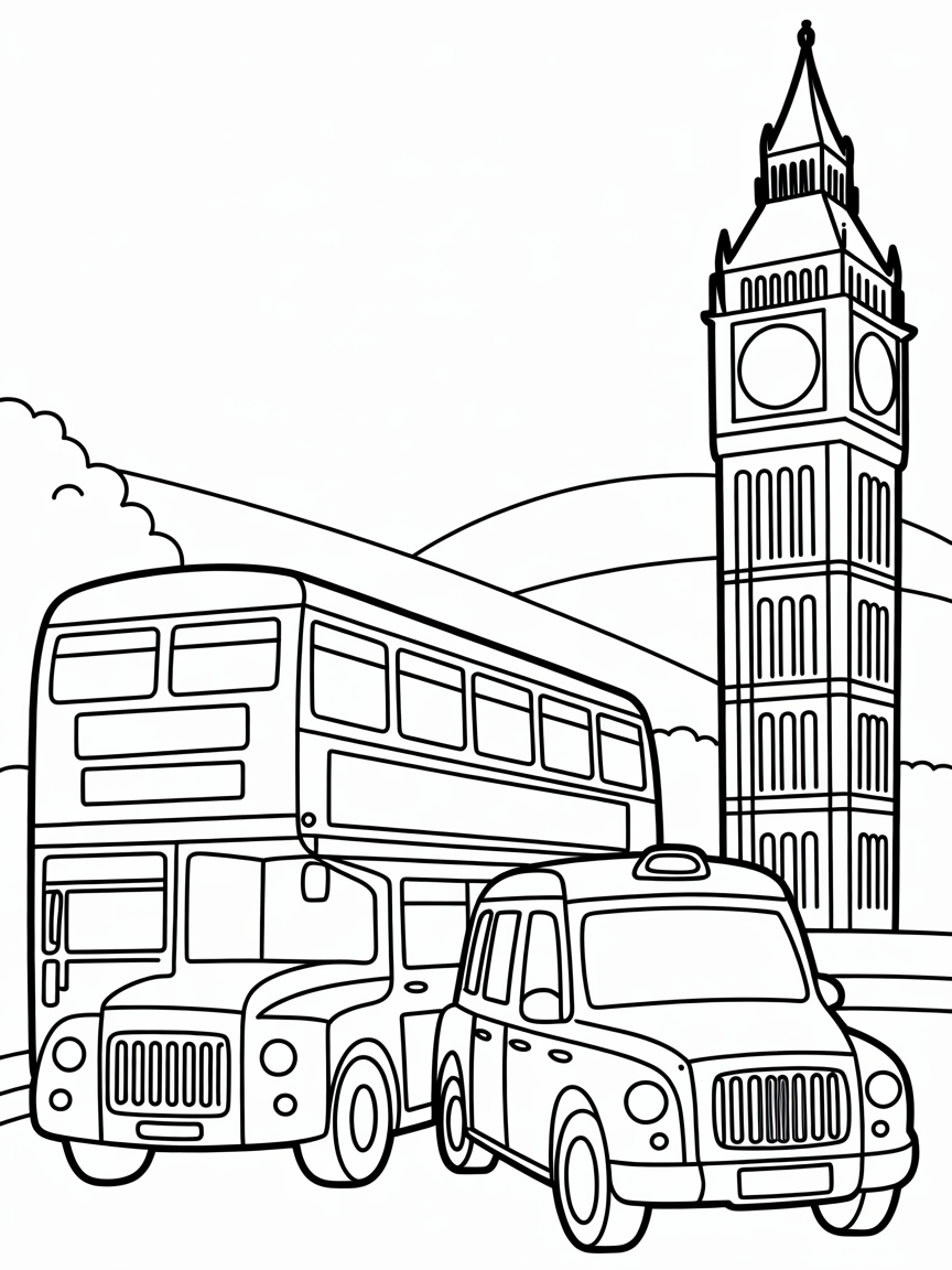 London vacation - Free Coloring Page