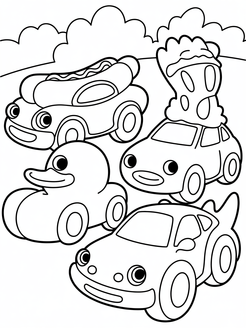 Custom Cars - Coloring Page - Free Coloring Page