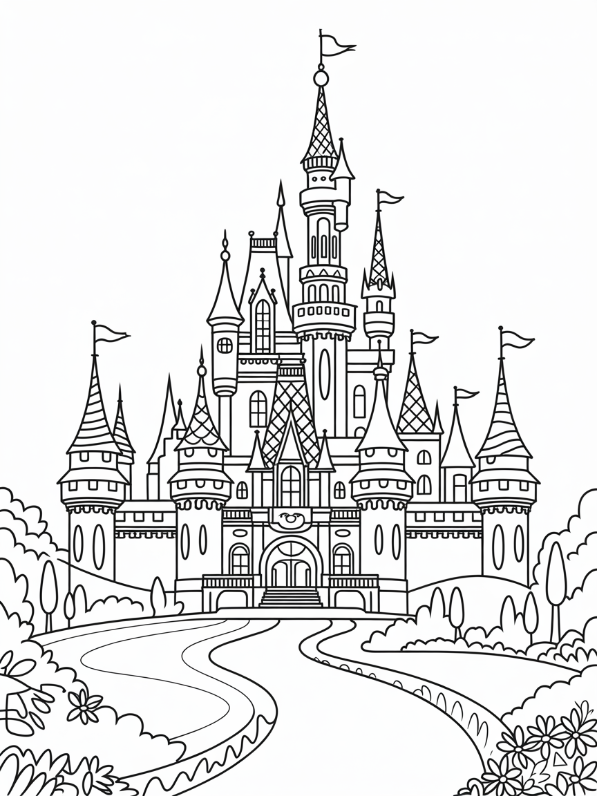 Disney Palace - Coloring Page - Free Coloring Page