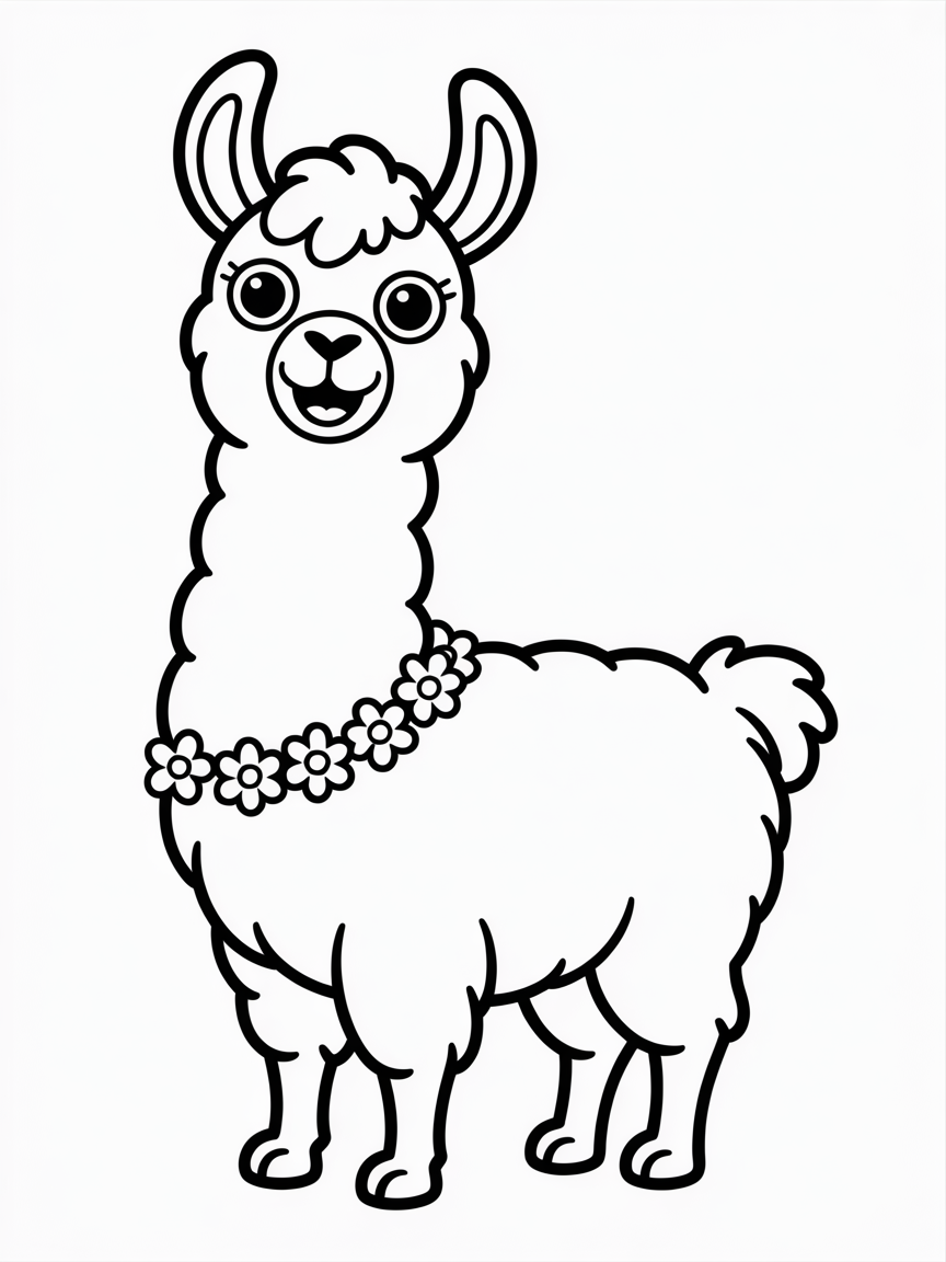 llama - Free Coloring Page