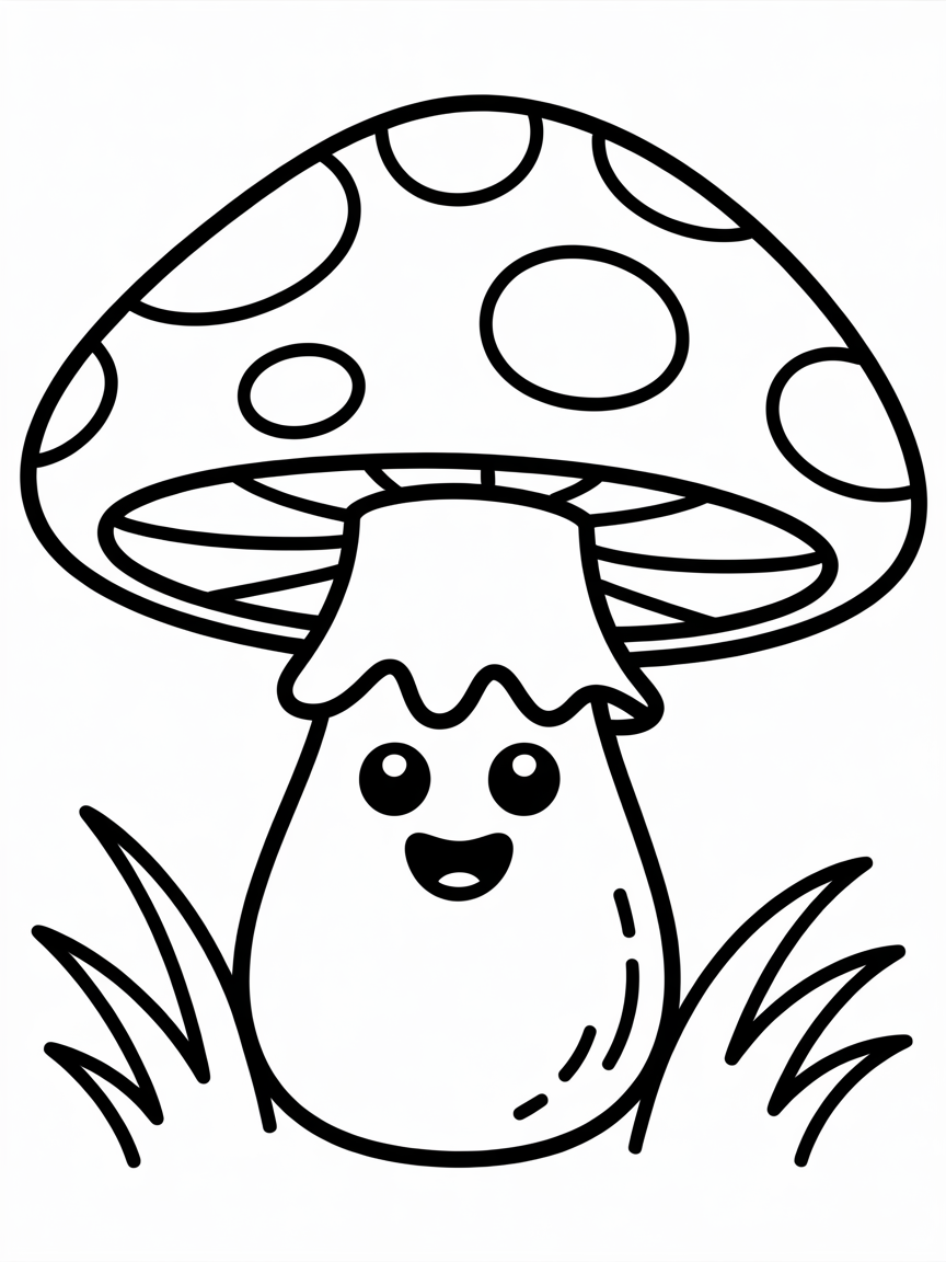 Mushroom - Free Coloring Page