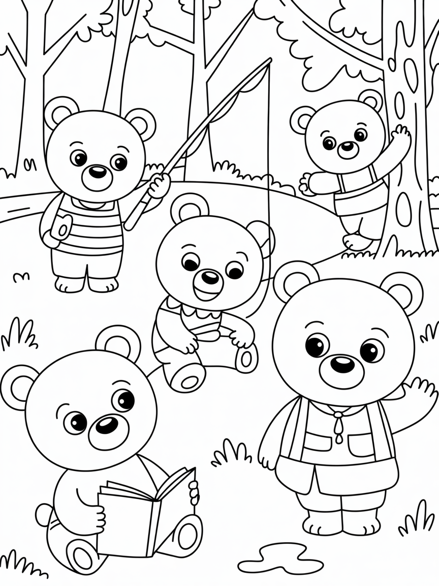 Bears - Free Coloring Page