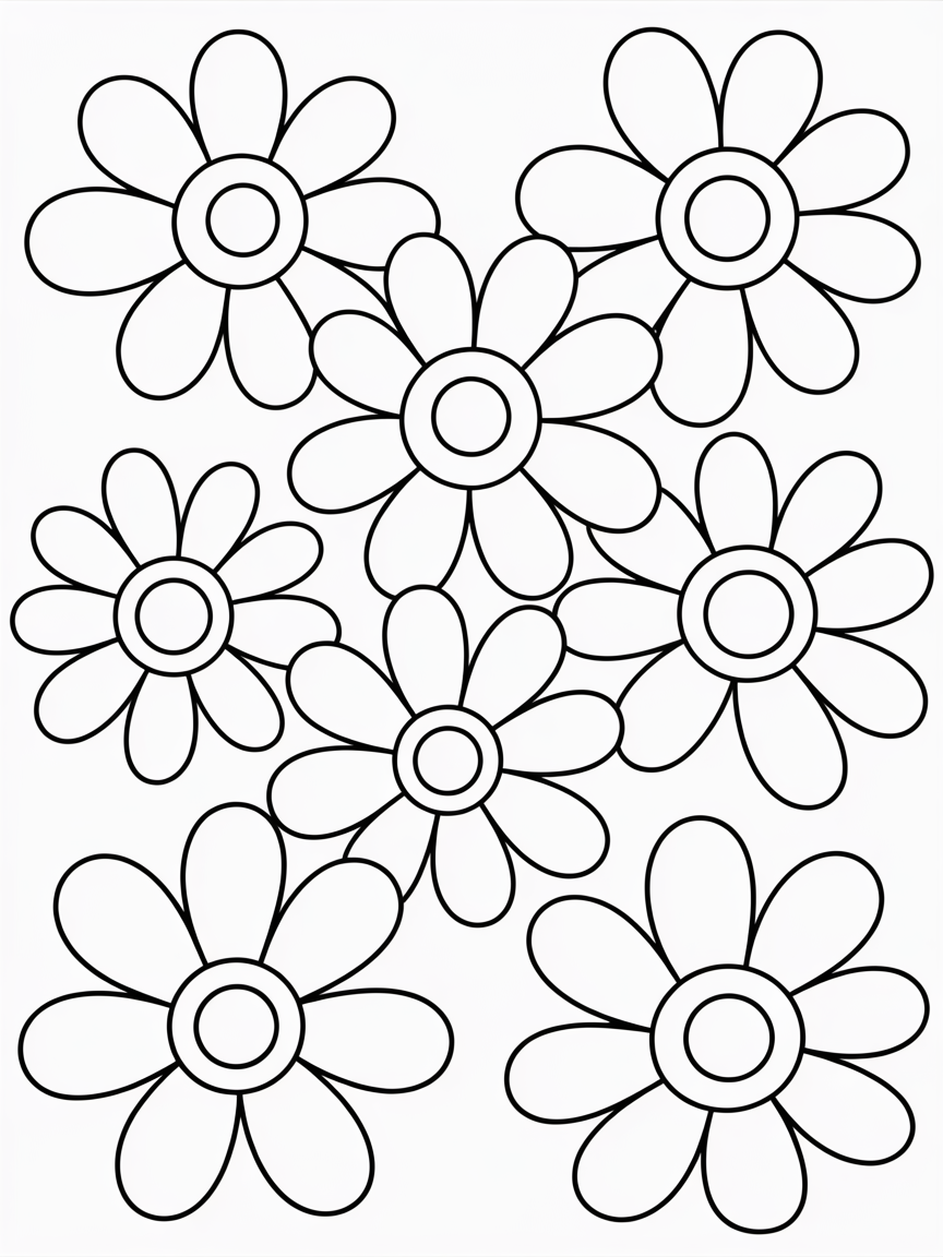 Daisys - Free Coloring Page