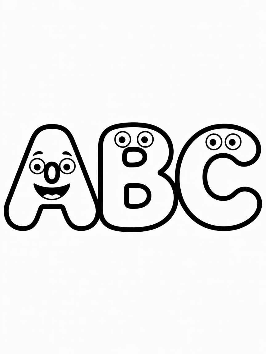ABC bubble letter - Free Coloring Page