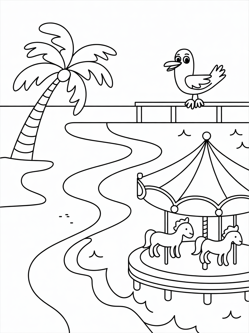 Ocean Park - Free Coloring Page