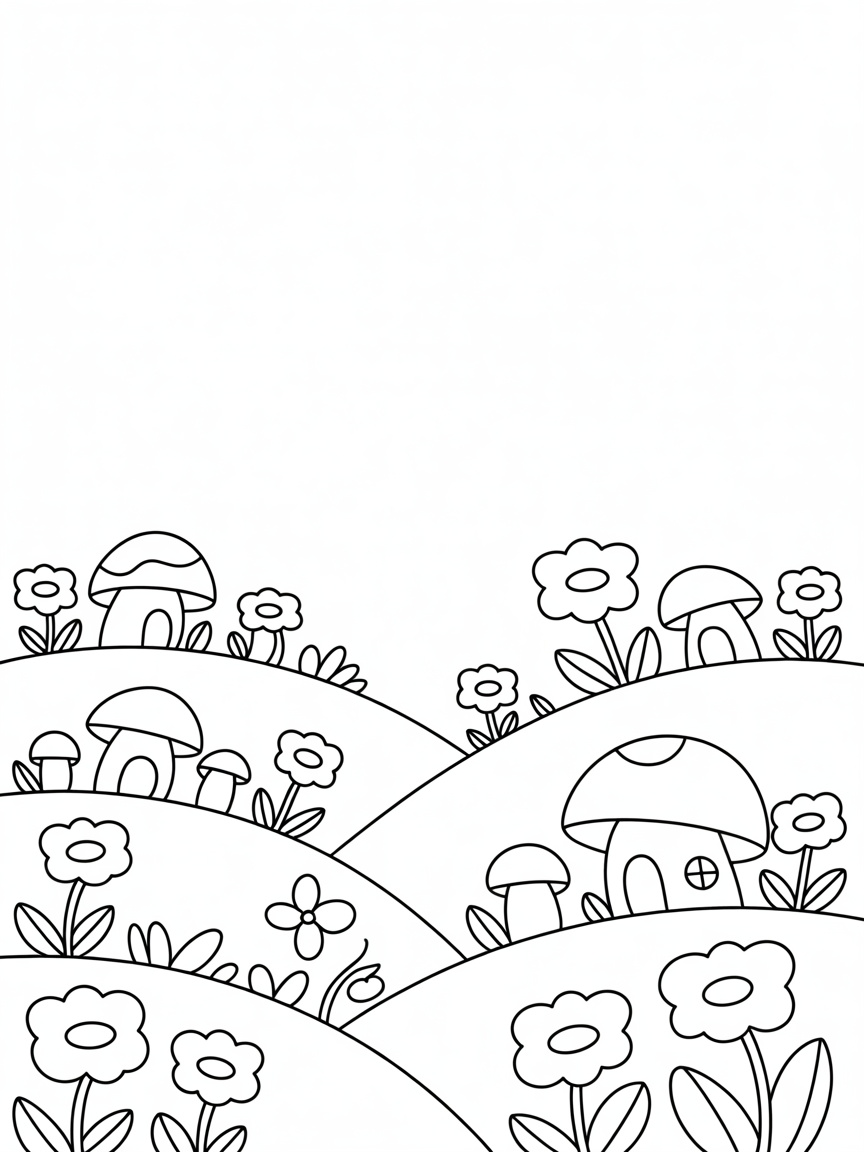 Fairy hills - Free Coloring Page