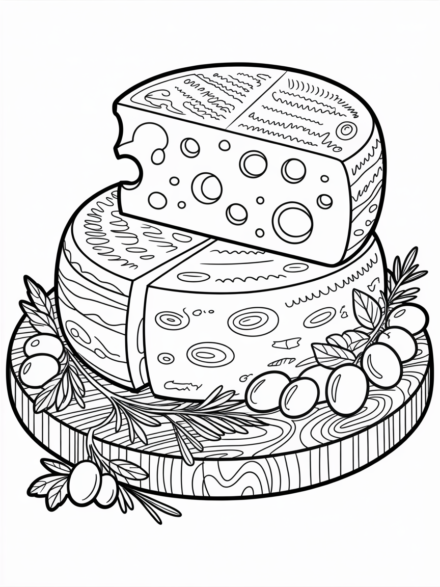 Cheese - Free Coloring Page