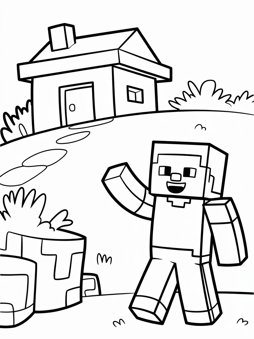 Minecraft - Free Coloring Page