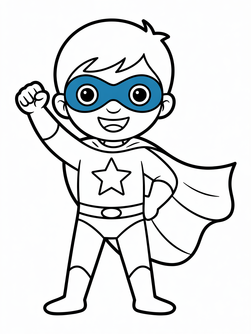 Superhero - Free Coloring Page