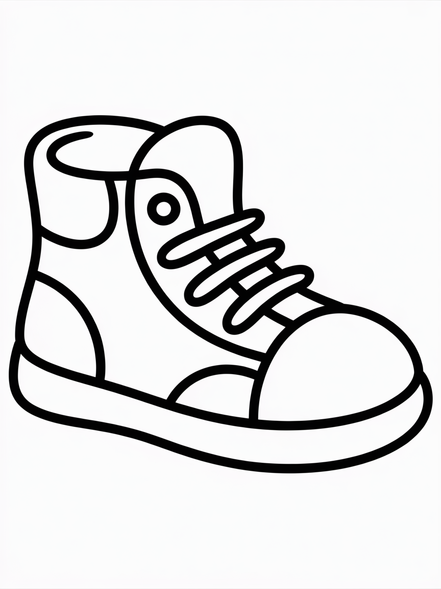 Shoe - Free Printable Coloring Page - Free Coloring Page
