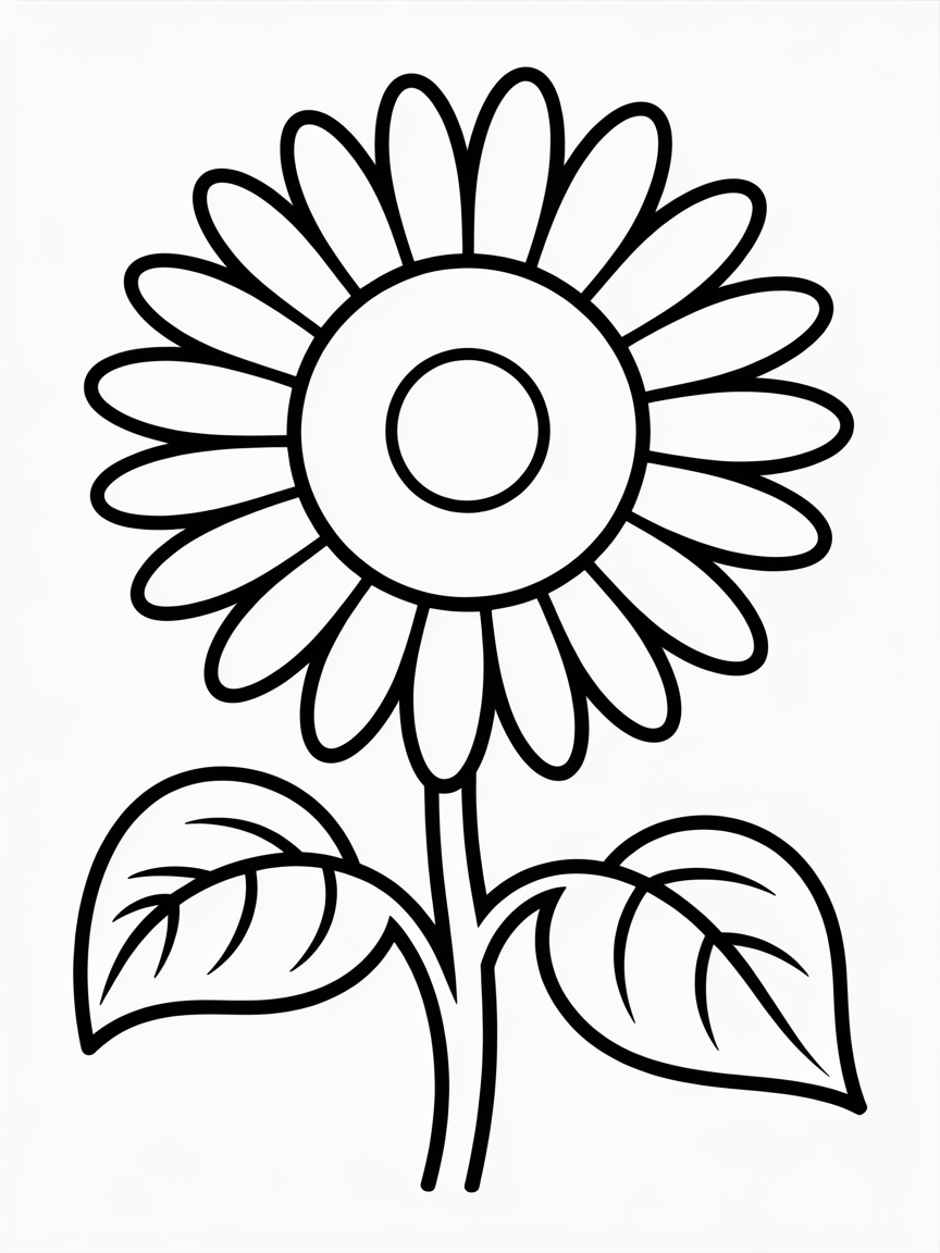 Sunflower - Free Coloring Page