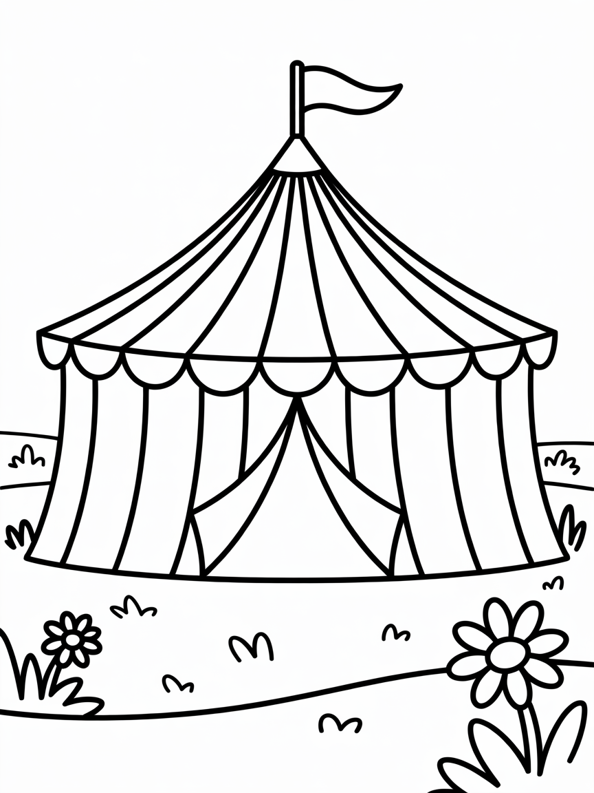 circus tent - Free Coloring Page