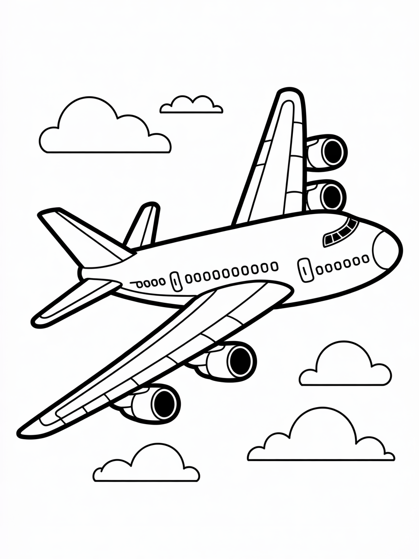 Boeing 747 - Free Coloring Page