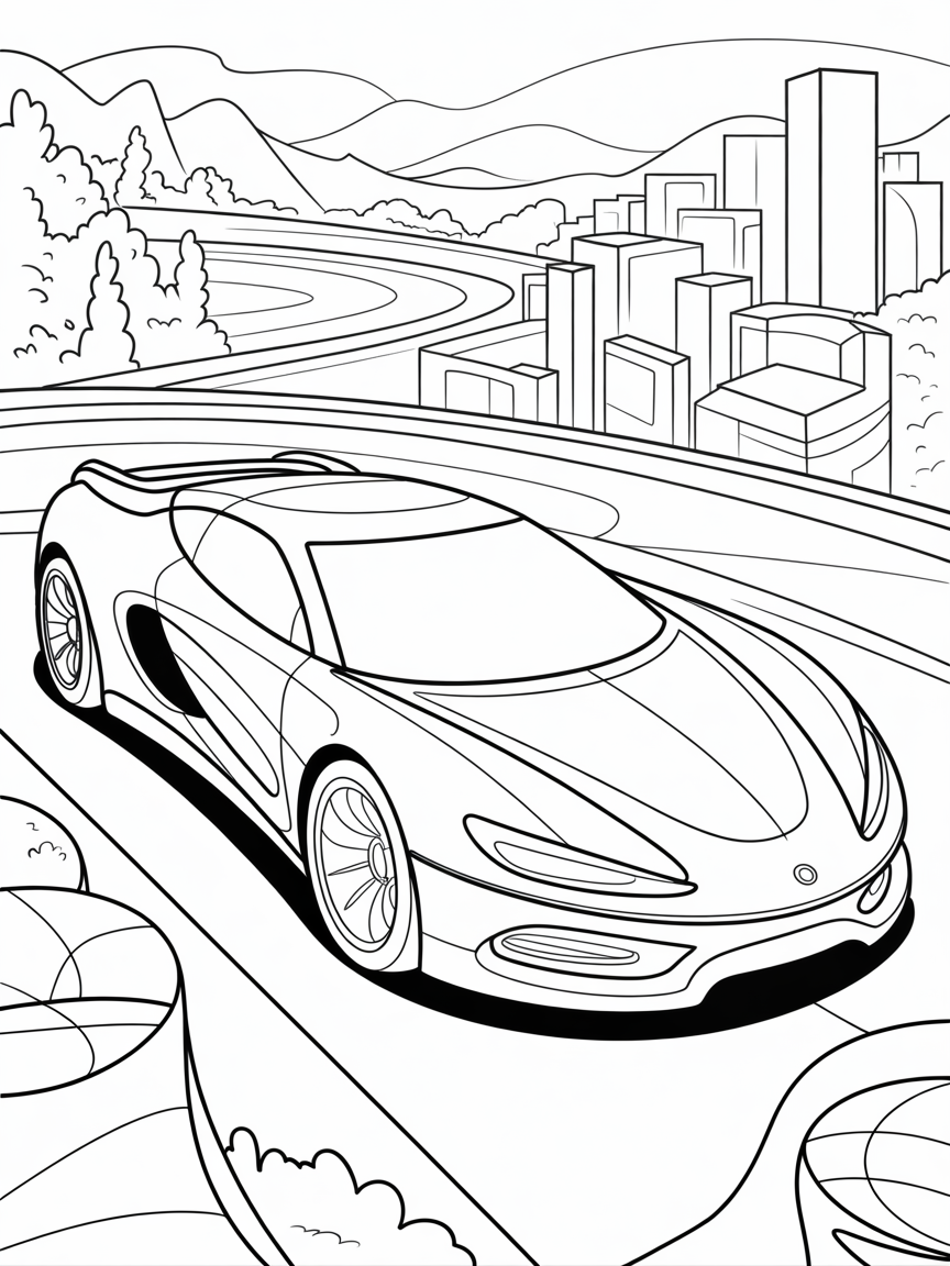 Future dream car - Free Coloring Page