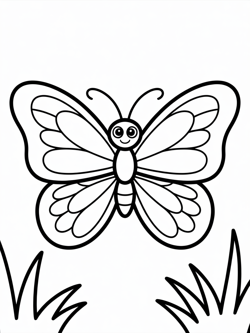 A butterfly with highly detailed wings - Free Coloring Page