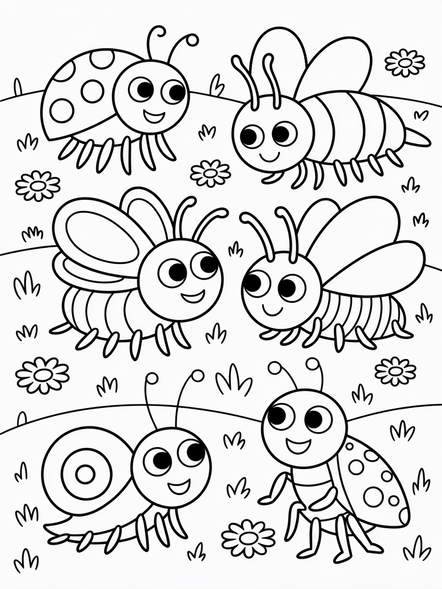 Minibeasts - Free Coloring Page