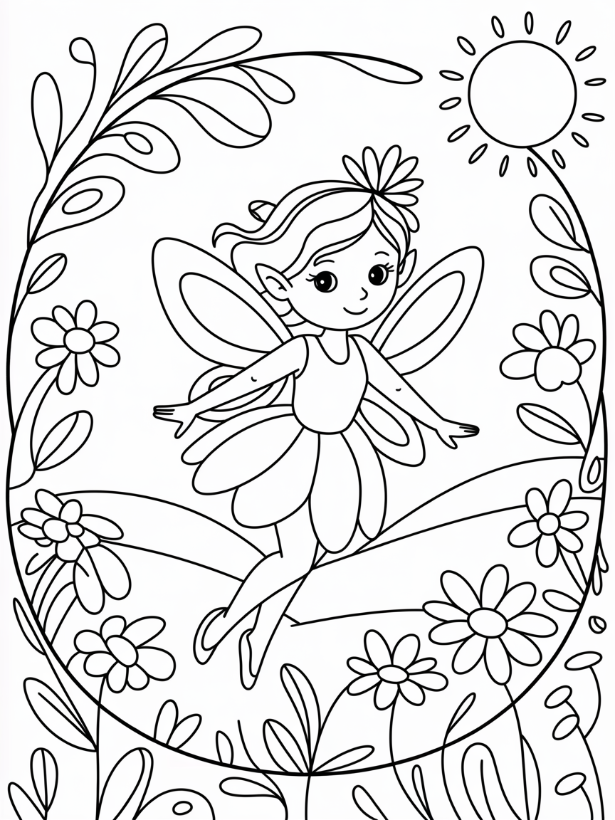 Fairy mystical - Free Coloring Page