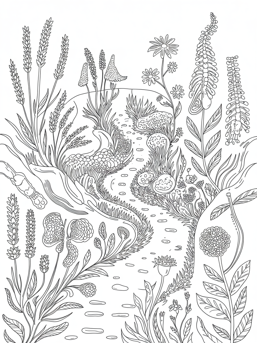 Medical garden - Free Coloring Page