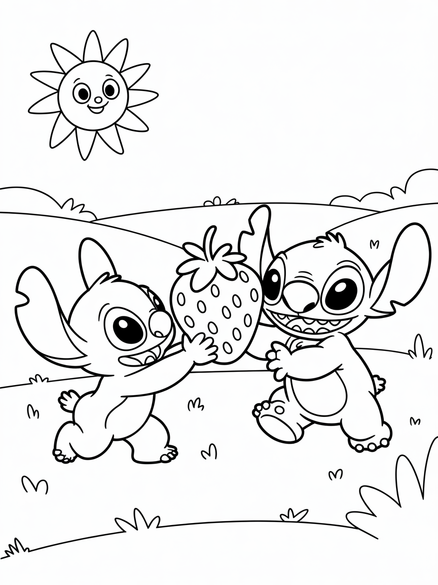 liol and stitch - Free Coloring Page
