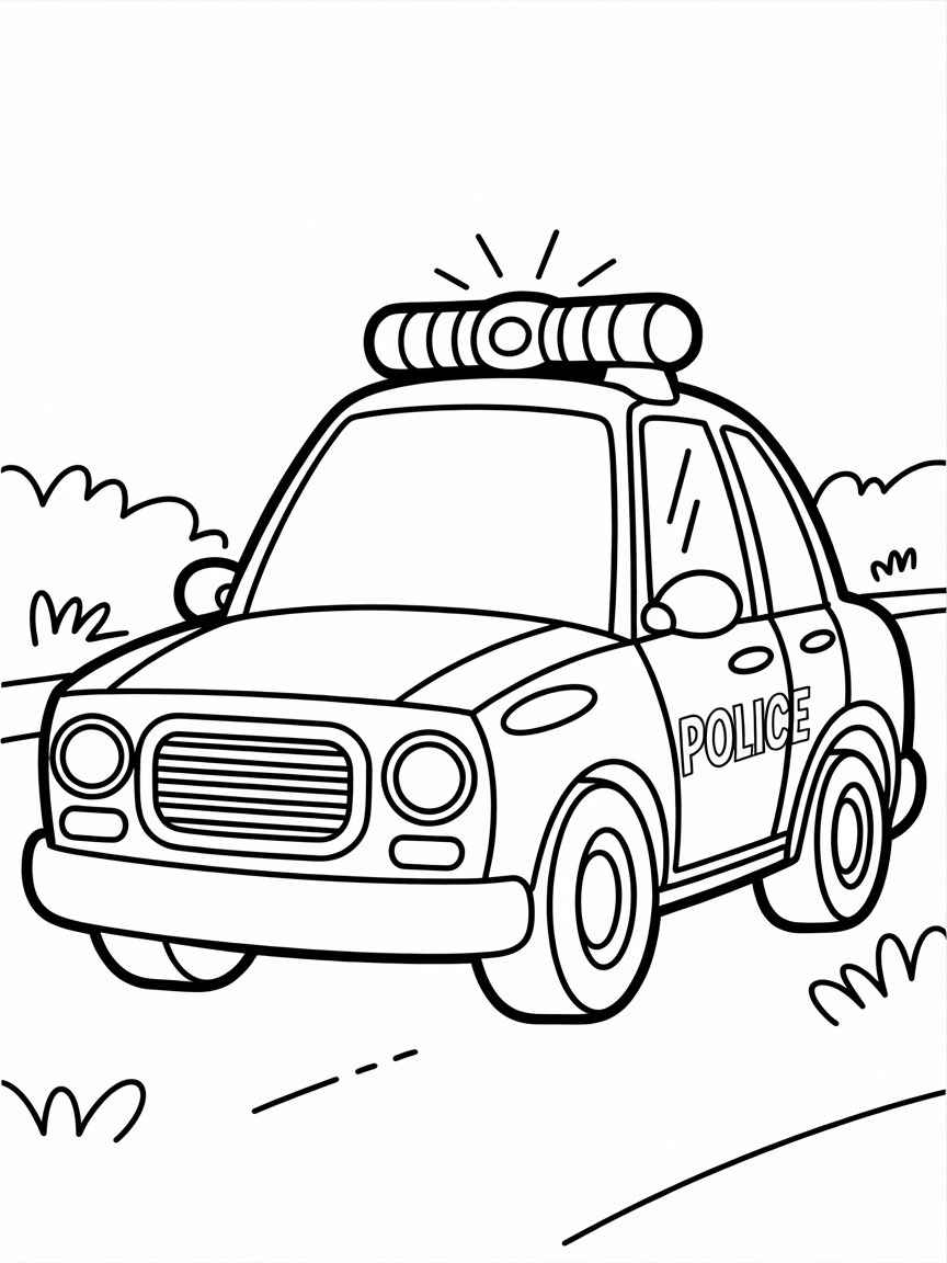 police car colouring - Free Coloring Page