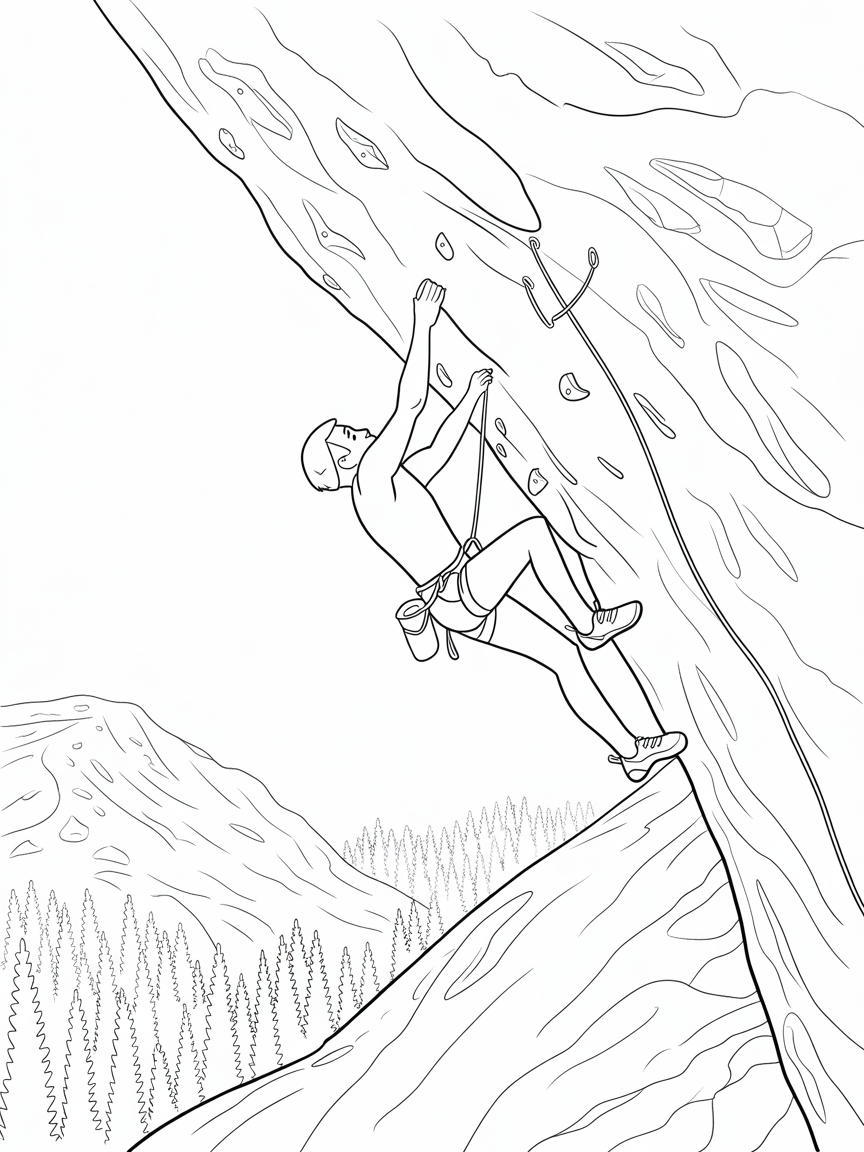 Sport climbing - Free Coloring Page