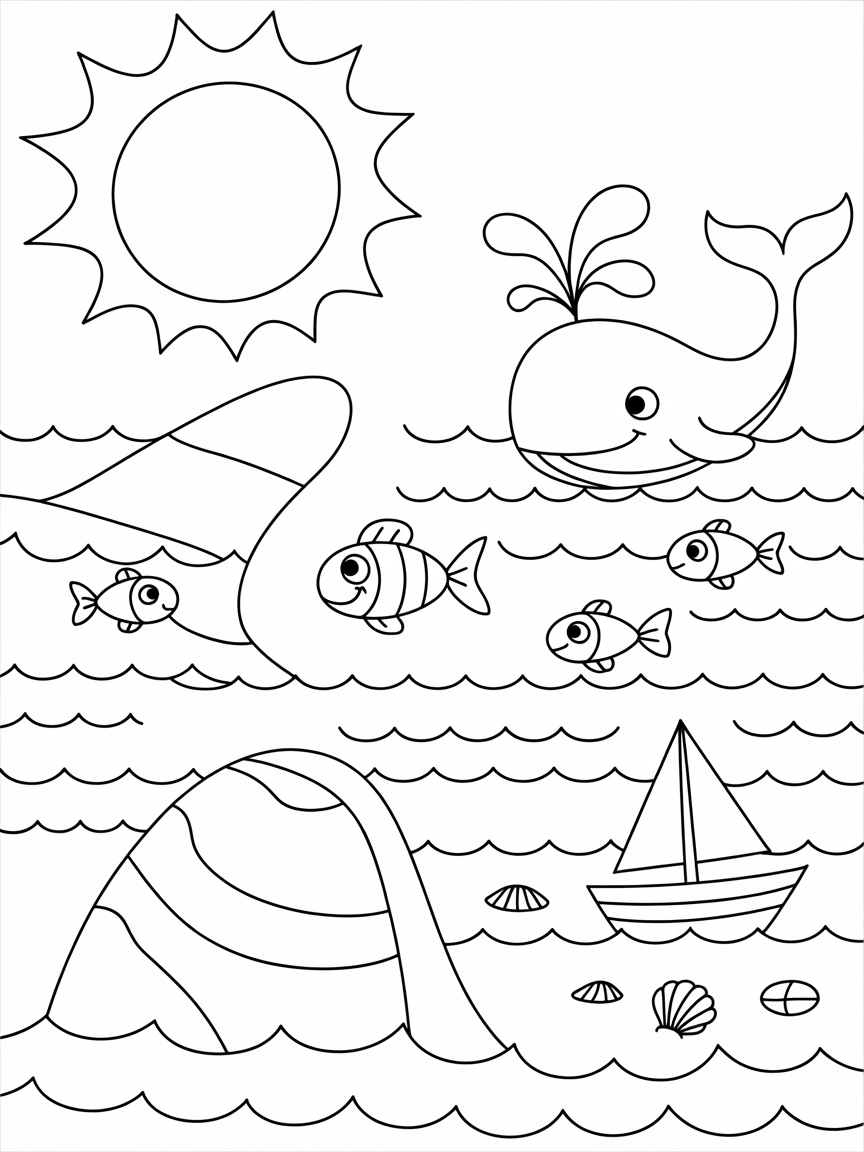 Sea - Free Coloring Page