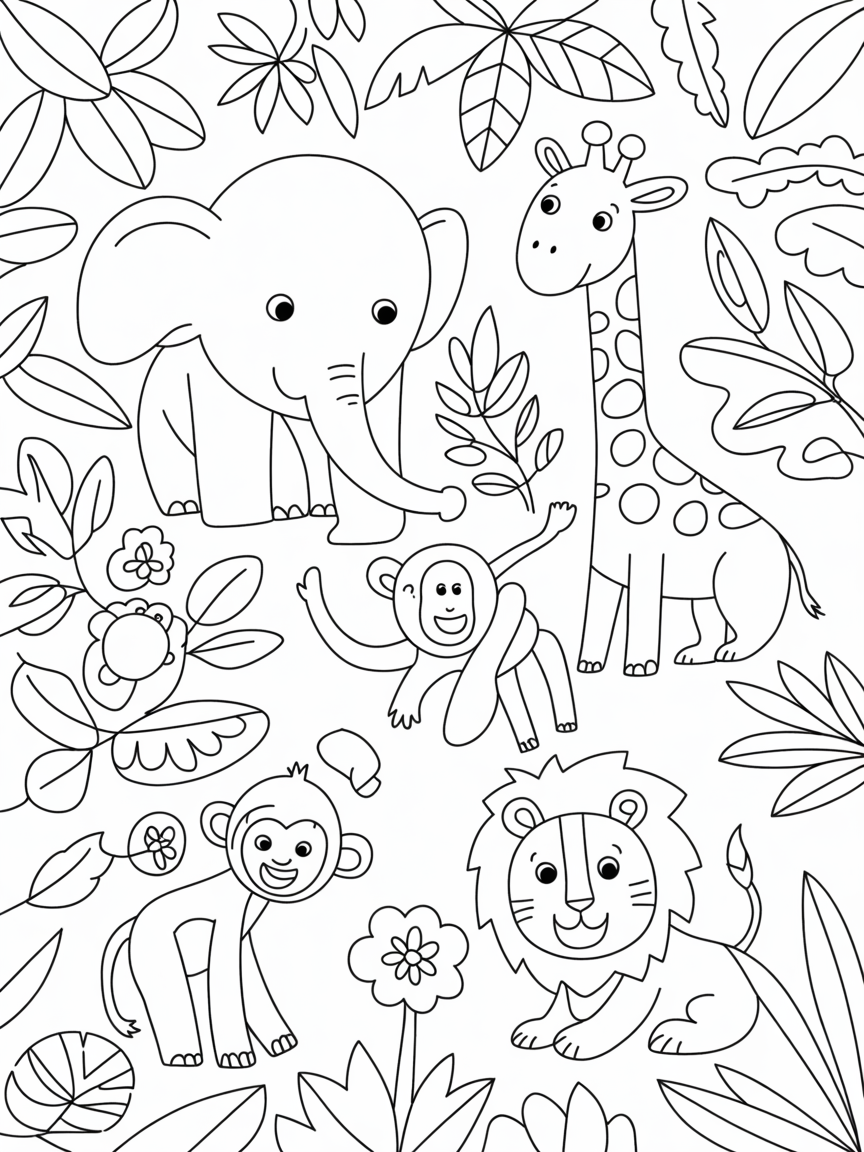jungle - Free Coloring Page
