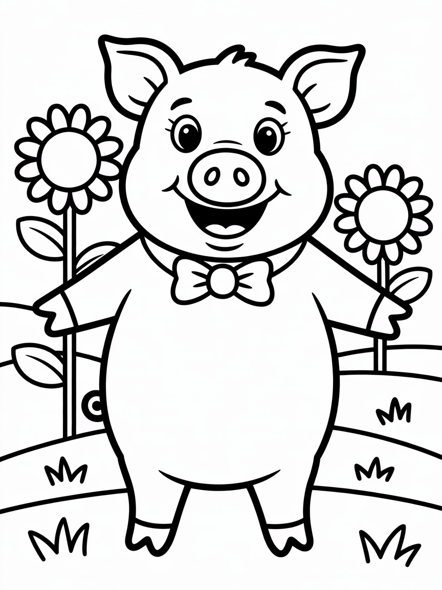 a pig - Free Coloring Page