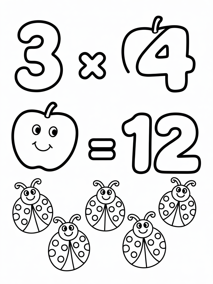 Multiplication - Free Coloring Page