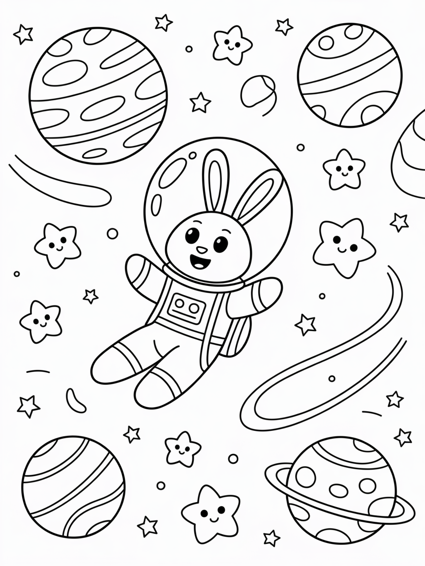 space bilbie - Free Coloring Page
