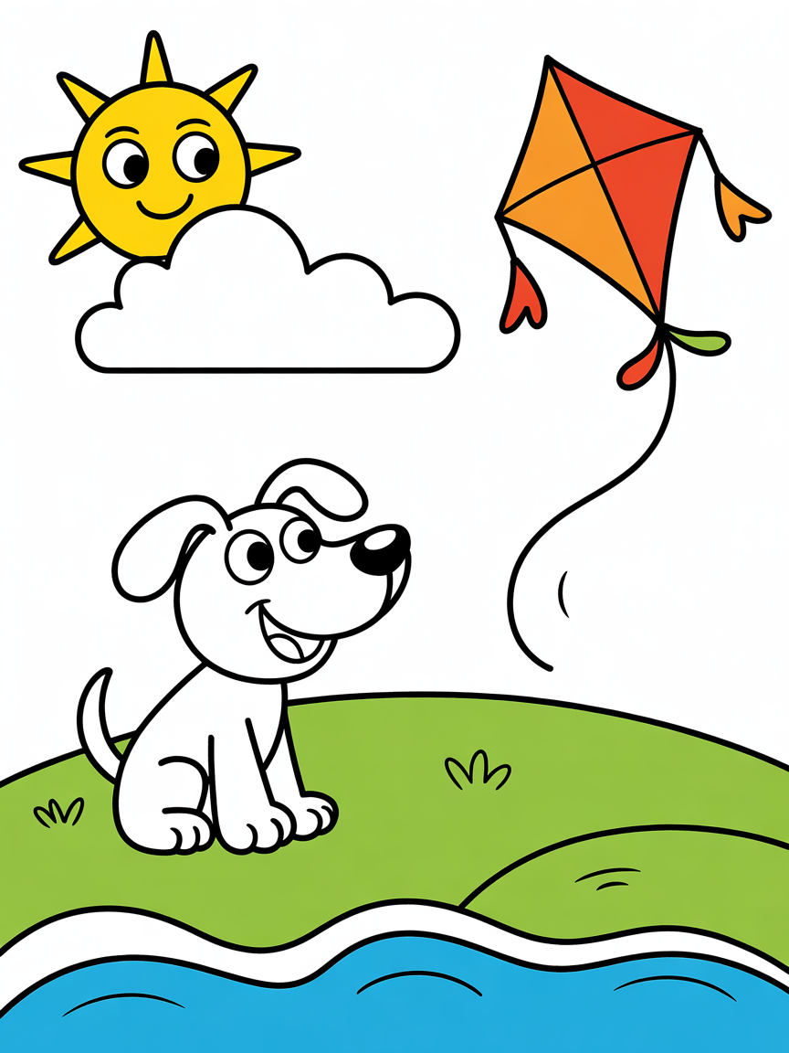 A summer day - Free Coloring Page