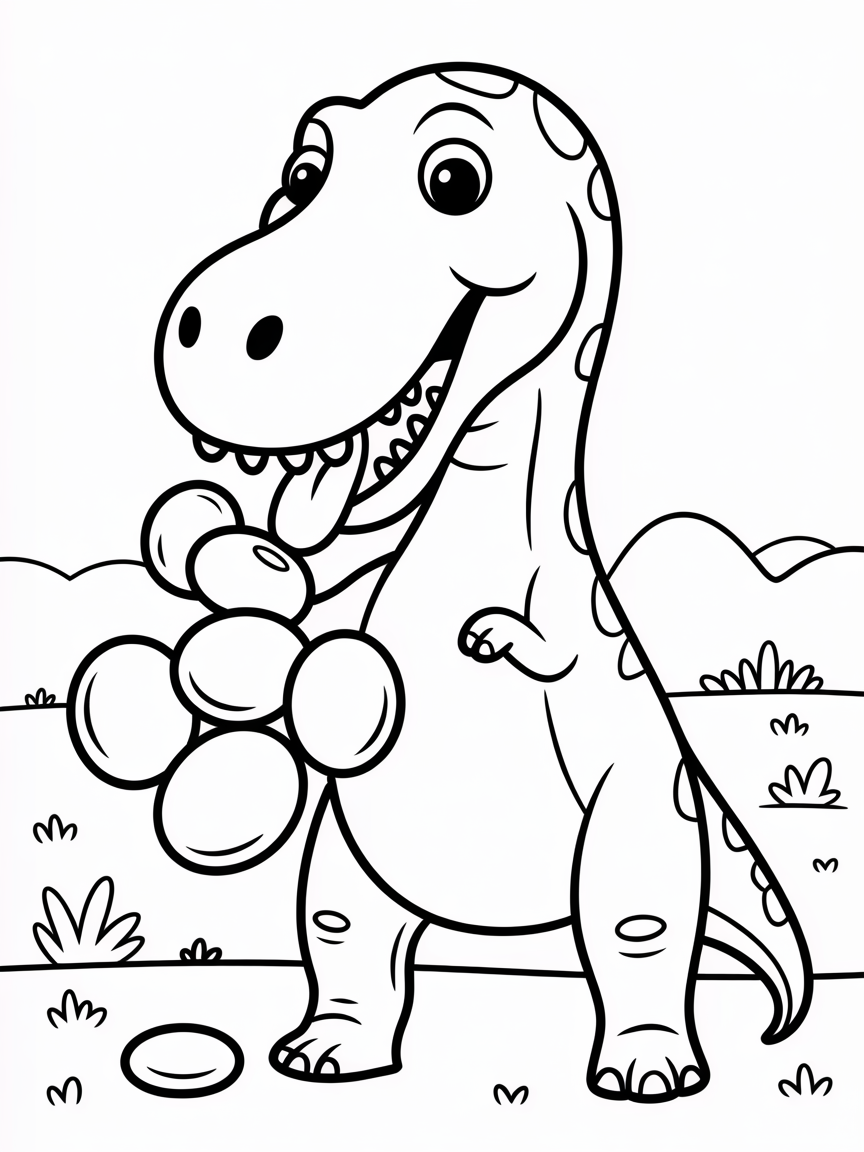 argentinosaurus swallowing rocks - Free Coloring Page
