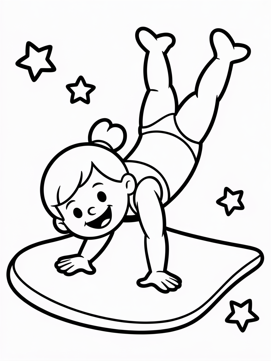 Gymnastics - Free Coloring Page