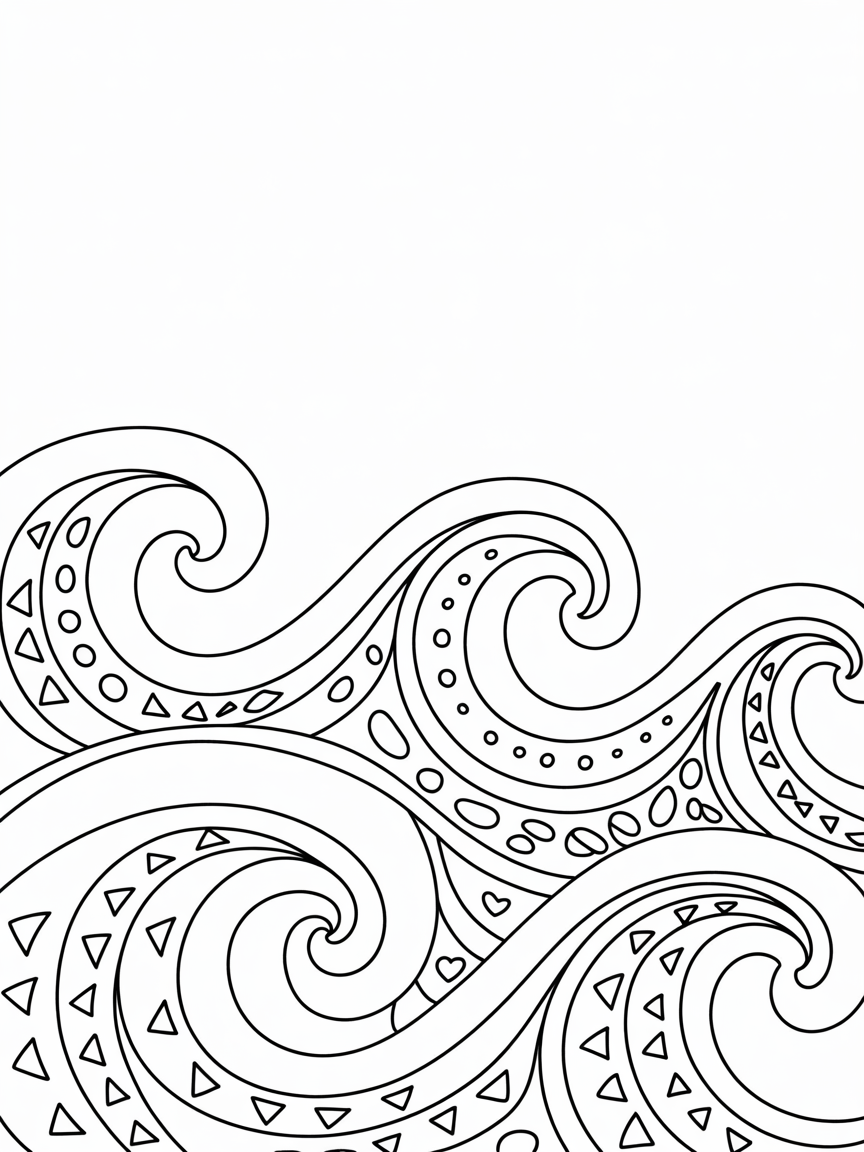Boho waves - Free Coloring Page