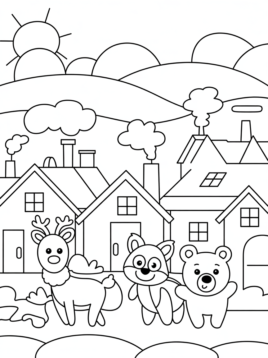 Scandinavian - Free Coloring Page