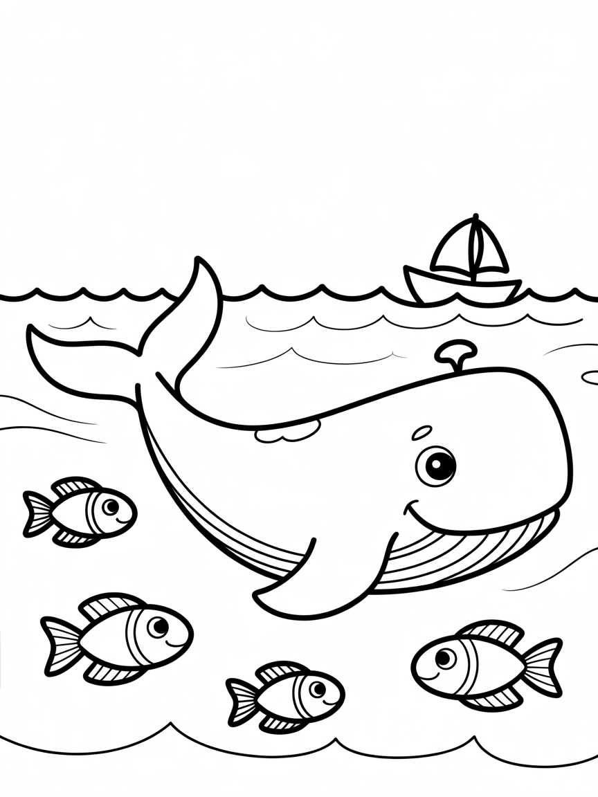 Quagon at sea - Free Coloring Page
