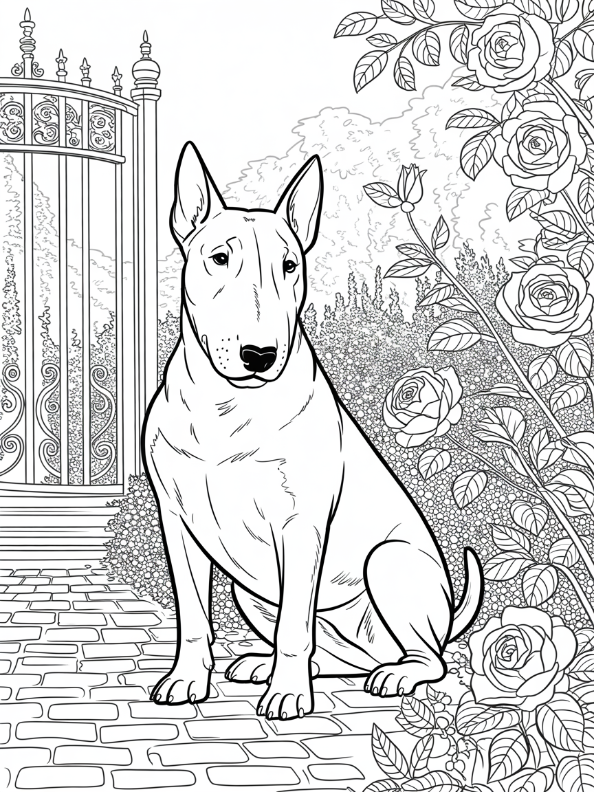 Bullterrier - Free Coloring Page