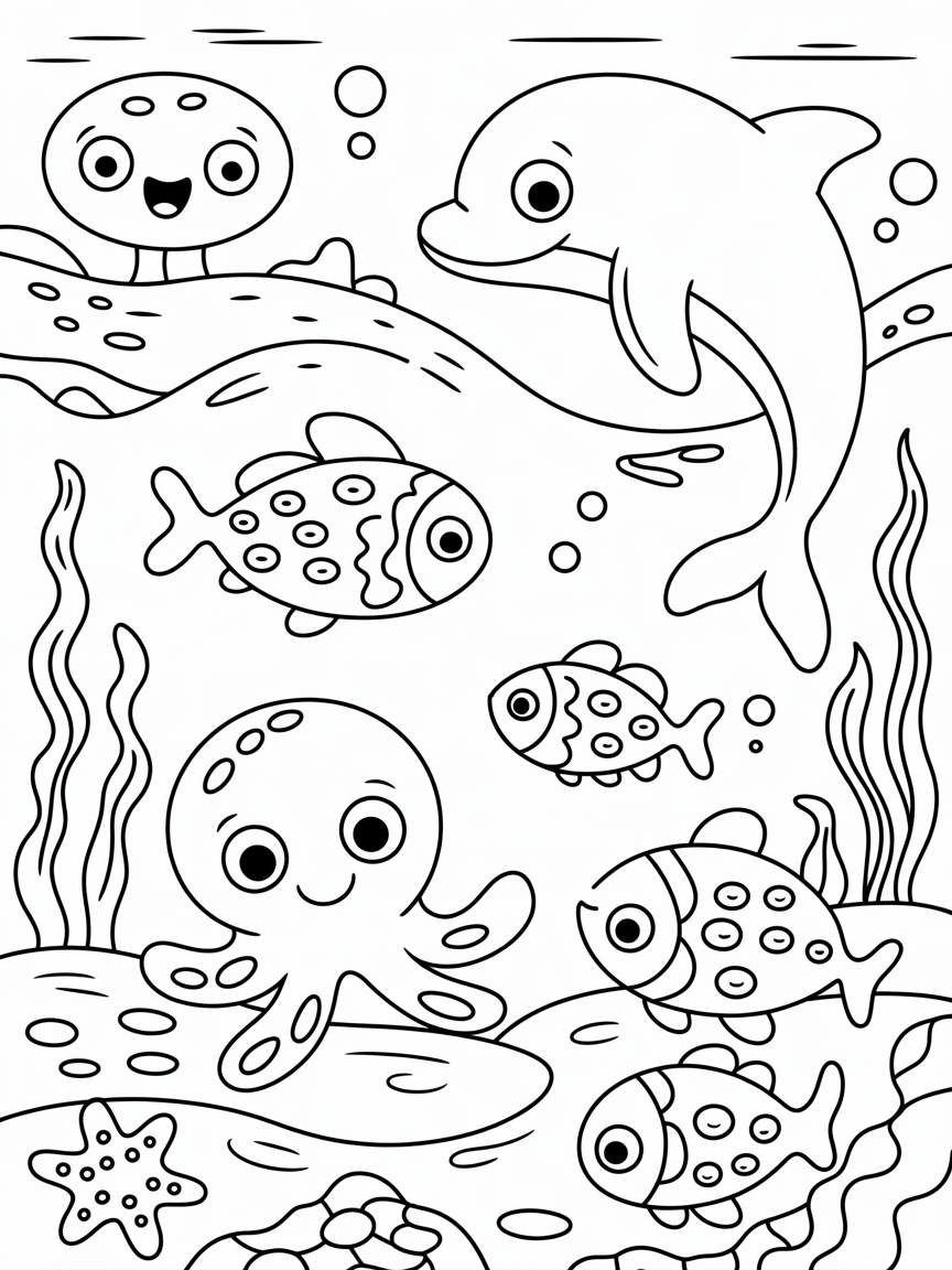 Underwaterworld - Free Coloring Page