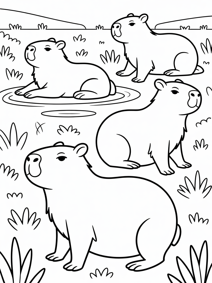 Capaberras - Free Coloring Page