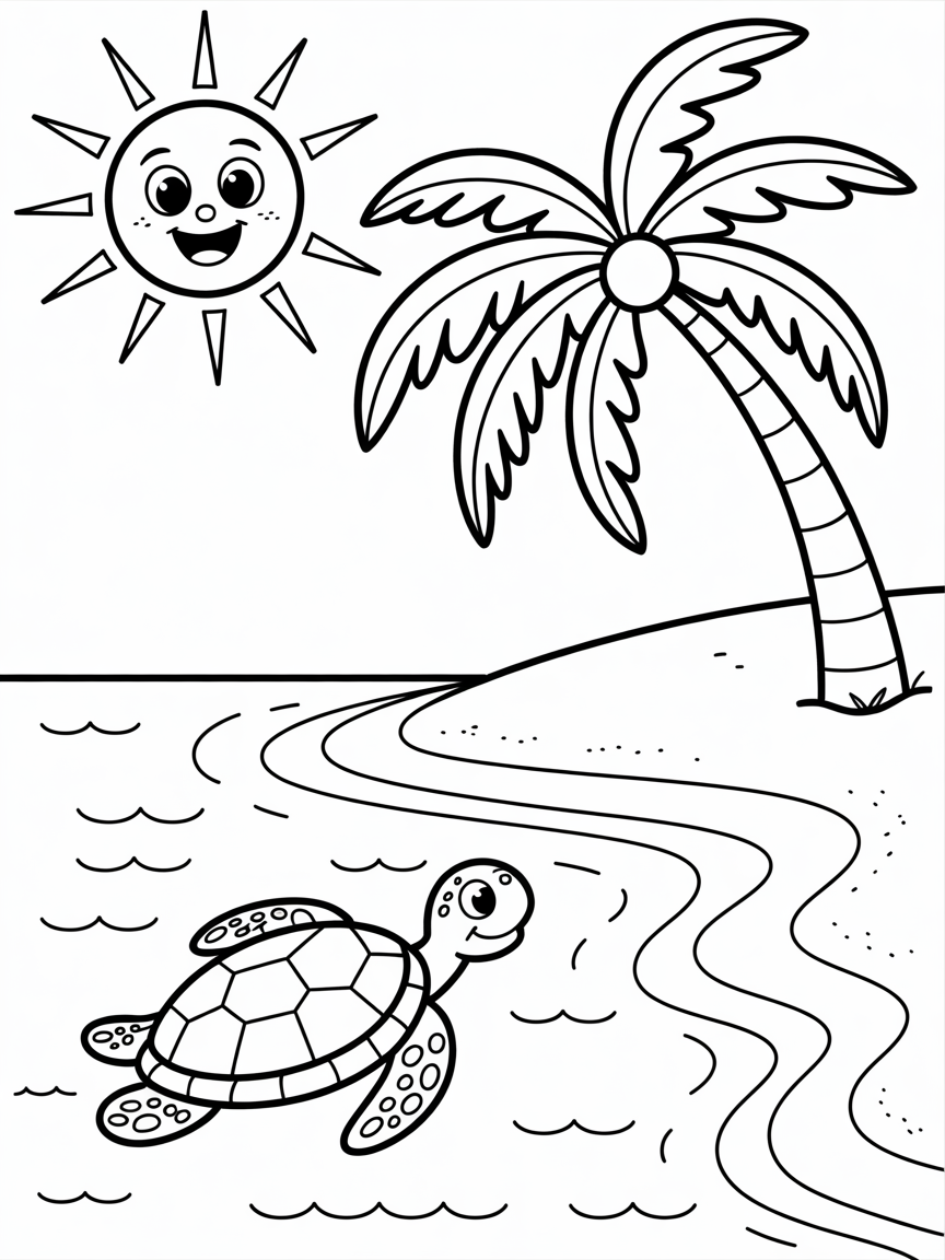 Hawaii - Free Coloring Page