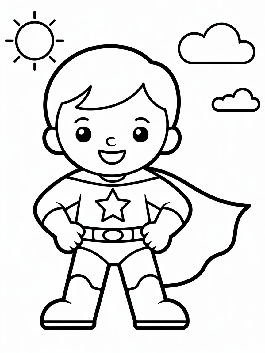 Super hero - Free Coloring Page