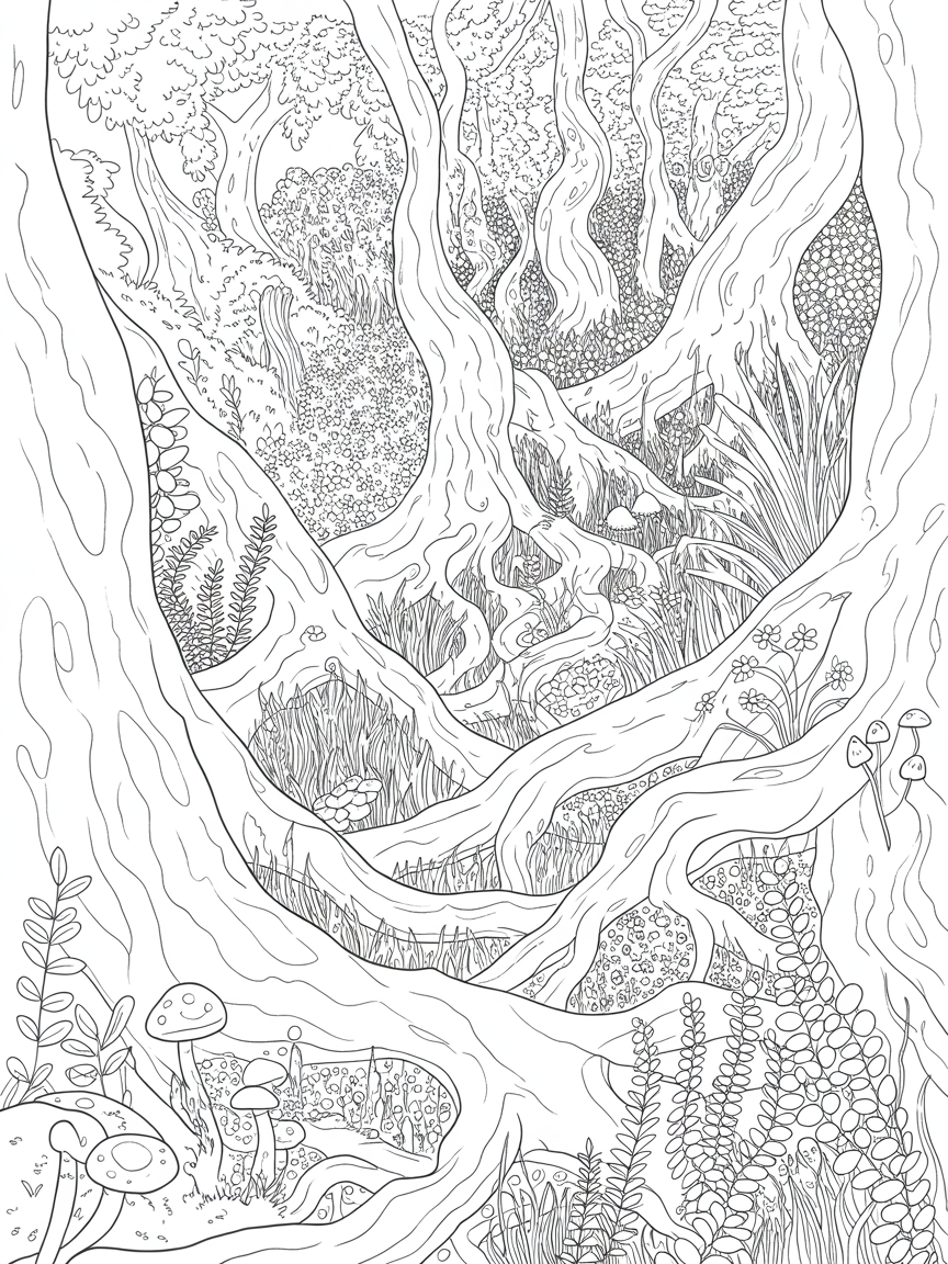 chilling nature vibes - Free Coloring Page